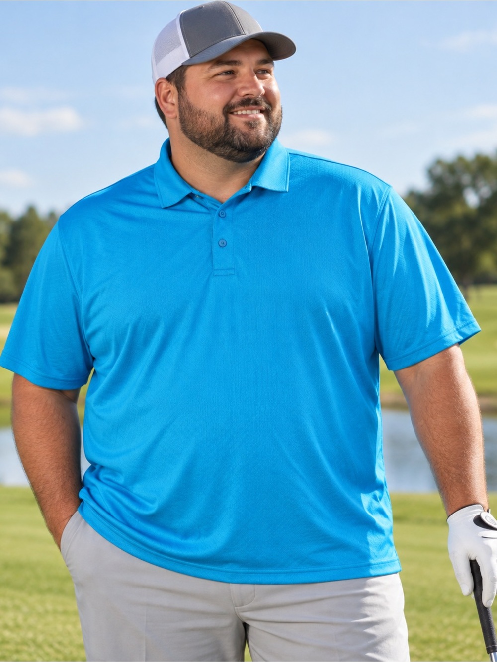 Callaway Polo Golf Shirt Mens 4X Opti-Dri Bright Blue Striped Short Sleeve